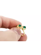  Smaragd 14k žluté zlato Vintage craft vrc266y